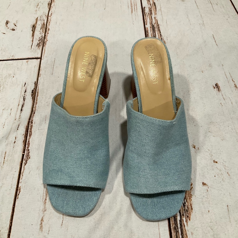 NINE WEST WYLOW OPEN TOE HIGH HEEL MULES
